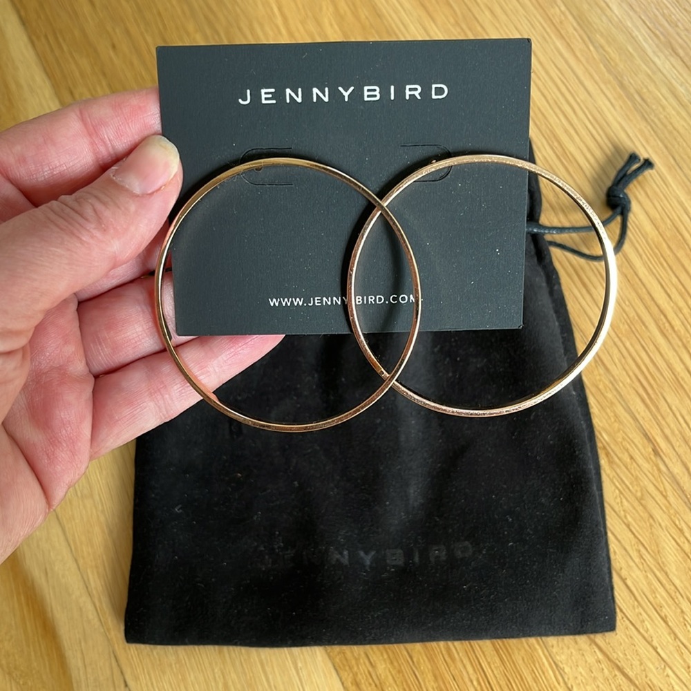 NEW! Jenny Bird Rose Gold  large Metal Hoop Earrings